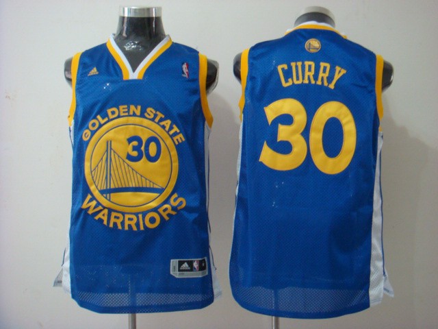  NBA Golden State Warriors 30 Stephen Curry Swingman Road Blue Jersey